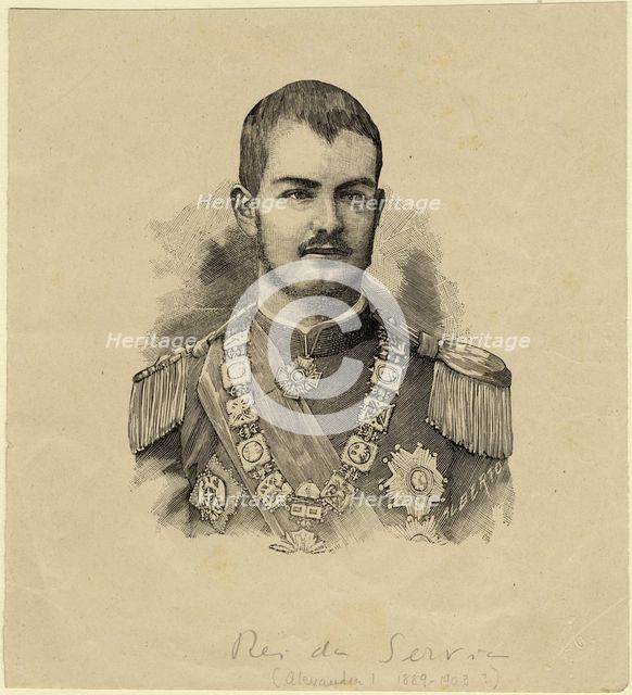 King Aleksandar of Serbia (1876-1903), c. 1889. Artist: Anonymous  