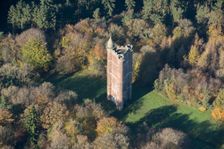 King Alfred's Tower, commemorative tower, built 1766, in Stourhead park, Somerset, 2017. Creator: Damian Grady