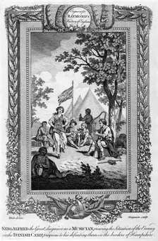 King Alfred the Great, disguised as a musician... (19th century).Artist: Grignion