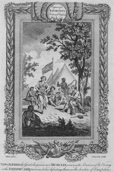 King Alfred the Great, disguised as a Musician, viewing the Situation of the Enemy, c1787