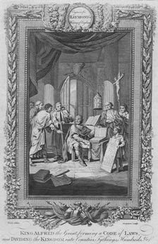 King Alfred the Great, forming a Code of Laws, and Dividing the Kingdom into Counties c1787