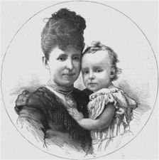 'King Alphonso of Spain and his Mother Christina, the Queen Regent 1890. Creator: Fernando Debas