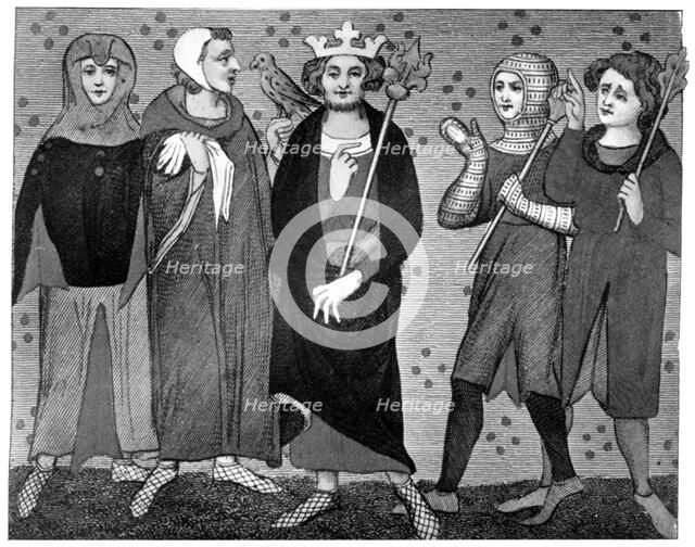 King and Court, late 13th-14th century, (1910). Artist: Unknown