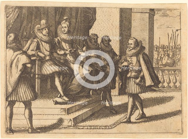 King and Queen in Consultation about the Turks, 1612. Creator: Jacques Callot.