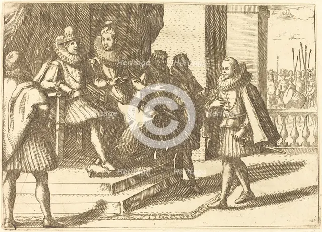 King and Queen in Consultation about the Turks, 1612. Creator: Jacques Callot.