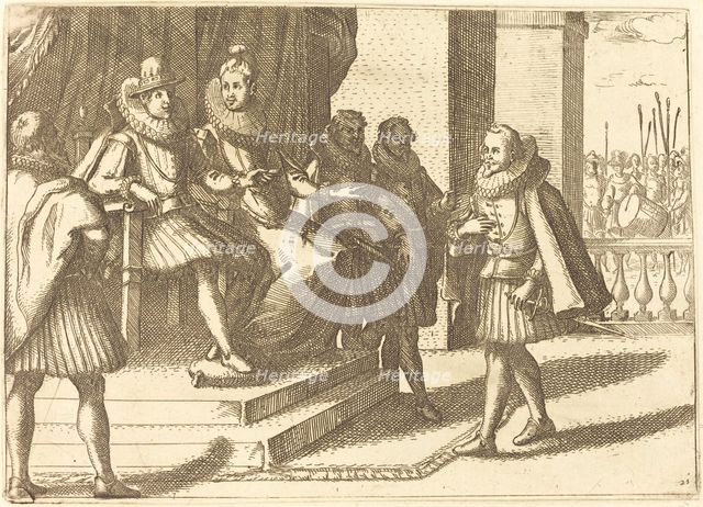 King and Queen in Consultation about the Turks, 1612. Creator: Jacques Callot.