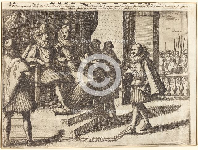 King and Queen in Consultation about the Turks [recto], 1612. Creator: Jacques Callot.