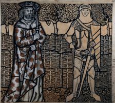 King Arthur and Sir Lancelot, 1862. Creator: Morris, William (1834-1896)