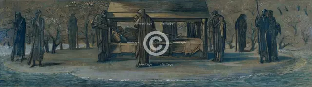 'King Arthur at Avalon', (Study), 1890. Creator: Sir Edward Coley Burne-Jones.