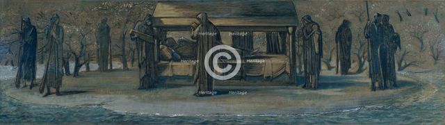 'King Arthur at Avalon', (Study), 1890. Creator: Sir Edward Coley Burne-Jones.