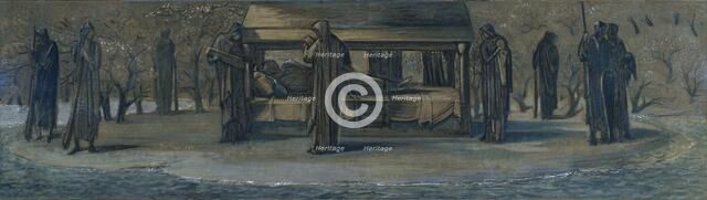 'King Arthur at Avalon', (Study), 1890. Creator: Sir Edward Coley Burne-Jones.