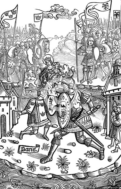 King Arthur fighting a giant, 1514. Artist: Unknown