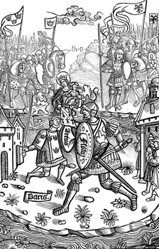 King Arthur fighting a giant, 1514