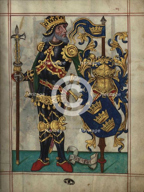 King Arthur (From Livro do Ameiro-Mor), 1509. Artist: Anonymous  