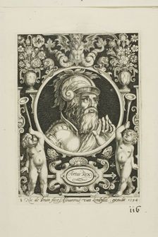 King Arthur, plate eight from The Nine Worthies, 1594. Creator: Nicolaes de Bruyn