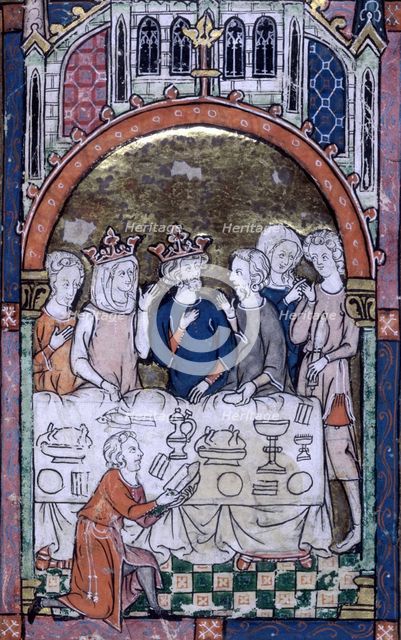 King Arthur's Feast, early 14th century (1300-1315?)  Creator: Unknown.