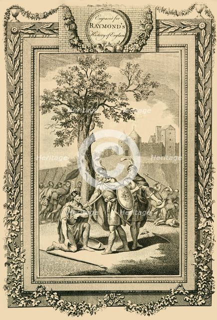 'King Athelstan saving the Life of his Father, Edward the Elder...', c1786. Creator: William Walker.
