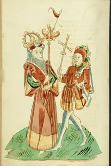 King Avenir and Josaphat; Barlaam und Josaphat, 1469. Creators: Hans Schilling, Diebolt Lauber