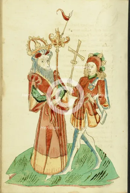 King Avenir and Josaphat; Barlaam und Josaphat, 1469. Creators: Hans Schilling, Diebolt Lauber.