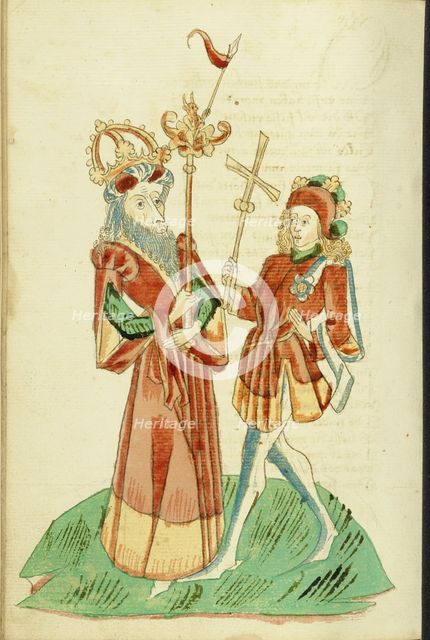 King Avenir and Josaphat; Barlaam und Josaphat, 1469. Creators: Hans Schilling, Diebolt Lauber.