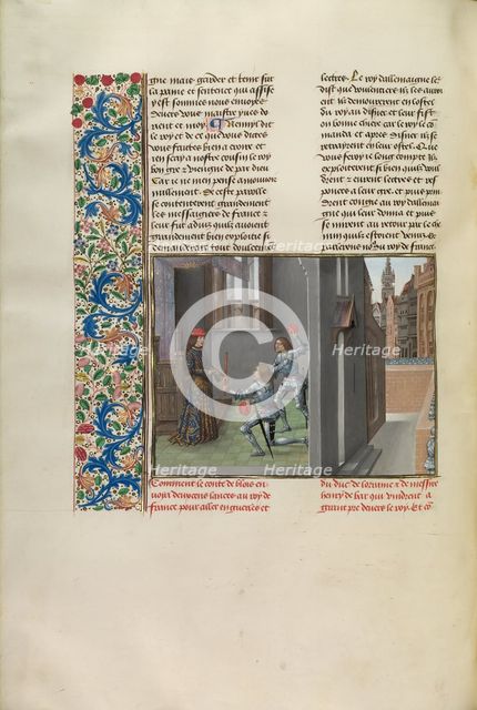 King Avenir with Nobles and Masters; Barlaam und Josaphat, 1469. Creators: Hans Schilling, Diebolt Lauber.