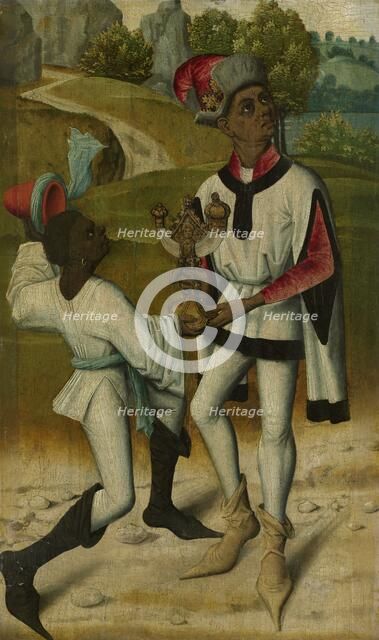 King Balthasar, one of the Three Magi, and a Servant, fragment from An Adoration of the Magi, c.1480 Creator: Anon.