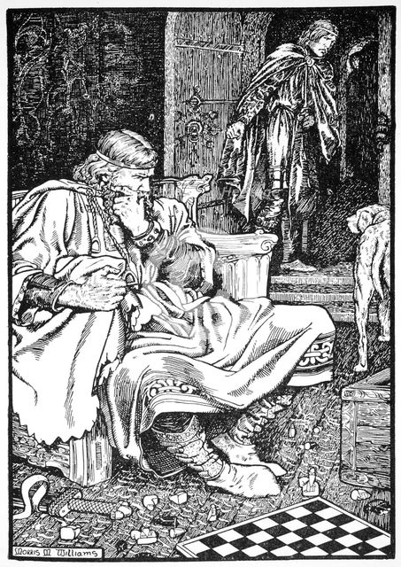 King Canute and Earl Ulf quarrel over chess, Roskilde, Denmanrk, 1026 (1913).  Creator: Morris Meredith Williams.