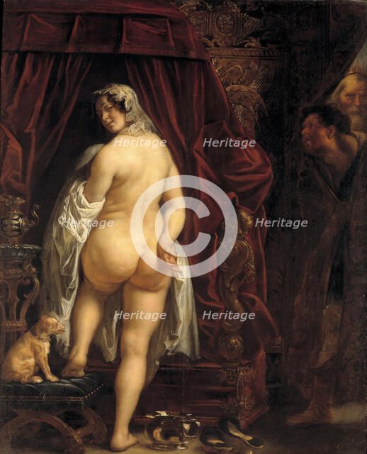 King Candaules of Lydia showing his wife to Gyges , 1646. Creator: Jordaens, Jacob (1593-1678).