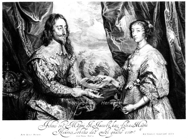 King Charles I (1600-1649) and Queen Henrietta Maria (1609-1669). Artist: Unknown