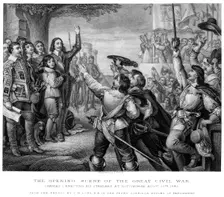 King Charles I (1600-1649) erecting his standard at Nottingham, 25th August 1642. Creator: Tim Bauer