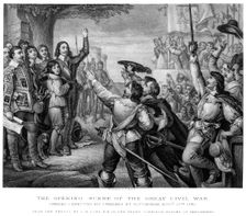 King Charles I (1600-1649) erecting his standard at Nottingham, 25th August 1642. Creator: Tim Bauer
