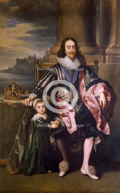 'King Charles I and Prince Charles', 17th century. Artist: Unknown.