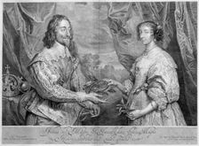 King Charles I and Queen Henrietta Maria, 1634 (1742). Creator: George Vertue