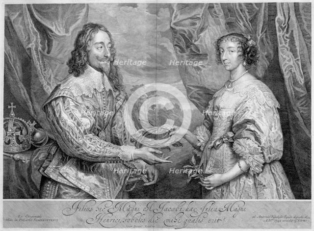 King Charles I and Queen Henrietta Maria, 1634 (1742). Creator: George Vertue.
