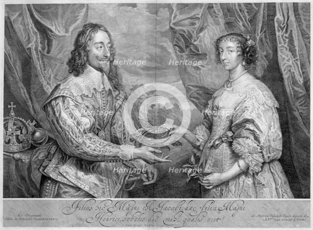 King Charles I and Queen Henrietta Maria, 1634 (1742). Artist: George Vertue