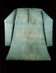King Charles I's blue silk vest worn at his execution in 1649. Creator: Unknown