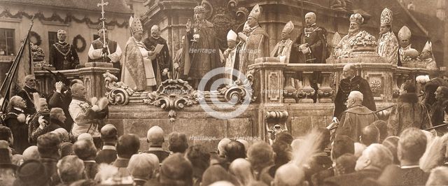 King Charles IV, taking his coronation oath … in Budapest on 30 December 1916 , 1916. Creator: Anonymous.