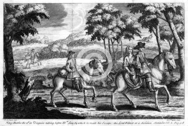 King Charles II escaping from England, 1651. Artist: Gucht