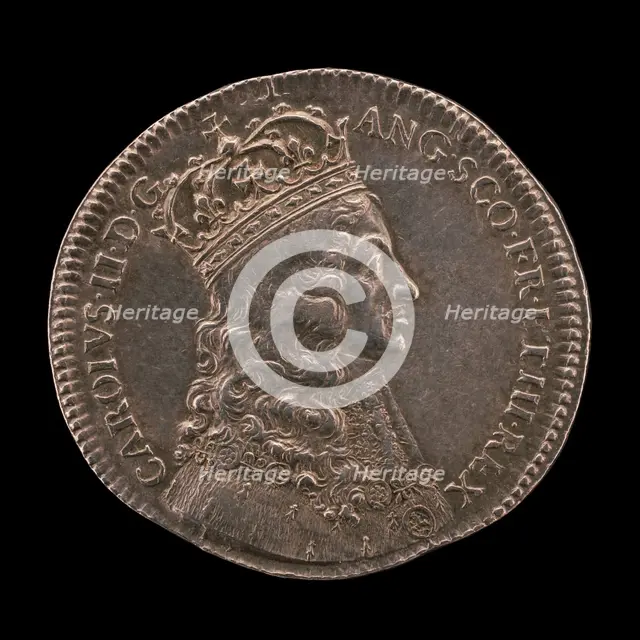 King Charles II in Coronation Robes [obverse], 1661. Creator: Thomas Simon.