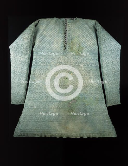 King Charles I's blue silk vest worn at his execution in 1649. Artist: Unknown