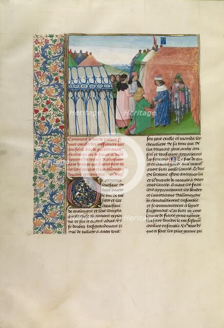 King Charles VI of France Receiving the Duke of Jülich, c1390s; about 1480-1483. Creator: Master of the Getty Froissart.