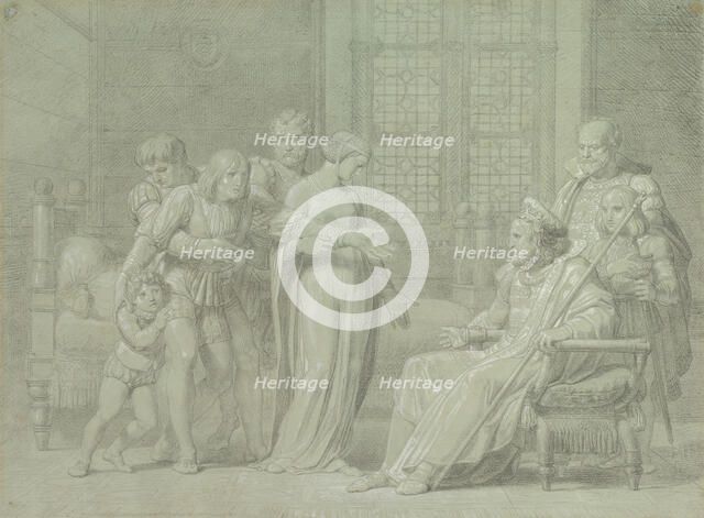 King Charles VIII of France with the Dying Gian Galeazzo Sforza at Pavia, 1775-1860. Creator: Filippo Pelagio, Palagi.