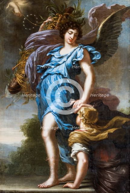 King Charles XI's guardian angel. Allegory, 1668. Creator: David Klocker Ehrenstrahl.