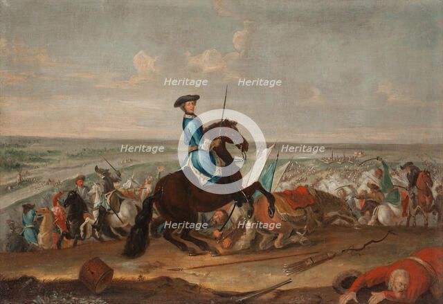 King Charles XII at the Battle of Narva on 19 November 1700. Artist: Krafft, David, von (1655-1724)