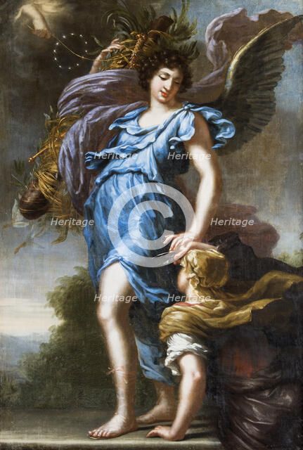 King Charles XI's guardian angel. Allegory, 1668. Creator: David Klocker Ehrenstrahl.