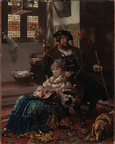 King Christian II of Denmark and Dyveke Sigbritsdatter, 1885. Creator: Rosenstand, Vilhelm (1838-1915)