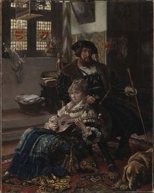 King Christian II of Denmark and Dyveke Sigbritsdatter, 1885. Creator: Rosenstand, Vilhelm (1838-1915)