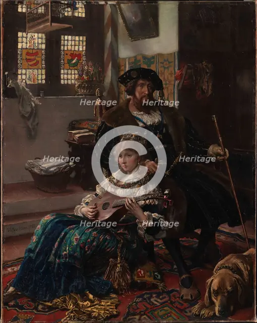 King Christian II of Denmark and Dyveke Sigbritsdatter, 1885. Creator: Rosenstand, Vilhelm (1838-1915).
