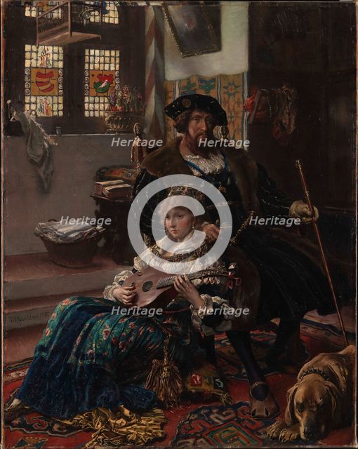 King Christian II of Denmark and Dyveke Sigbritsdatter, 1885. Creator: Rosenstand, Vilhelm (1838-1915).