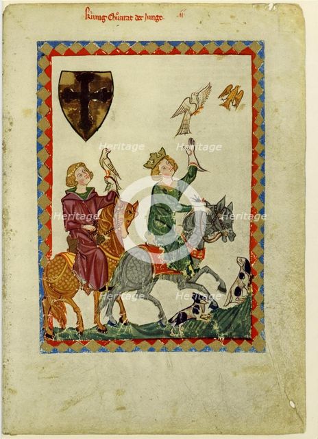 King Conrad the Younger (From the Codex Manesse), Between 1305 and 1340. Artist: Anonymous  
